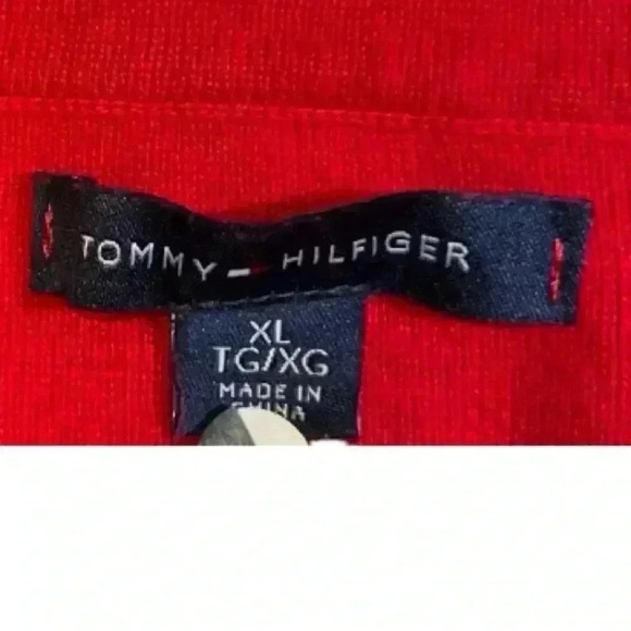 Tommy Hilfiger Women Red Sweater Spell Out Long Sleeve Size XL pre-owned - Picture 5 of 7
